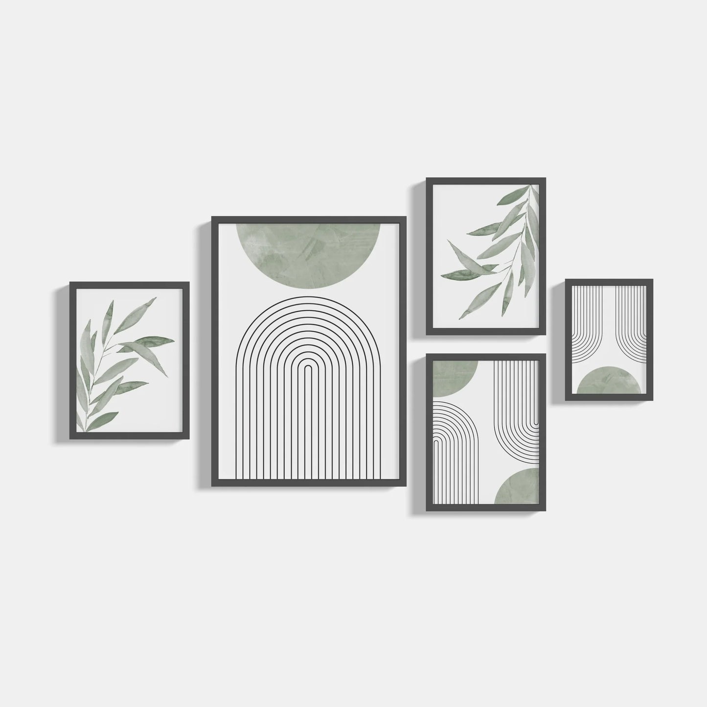 Set of 5 Boho Green posters