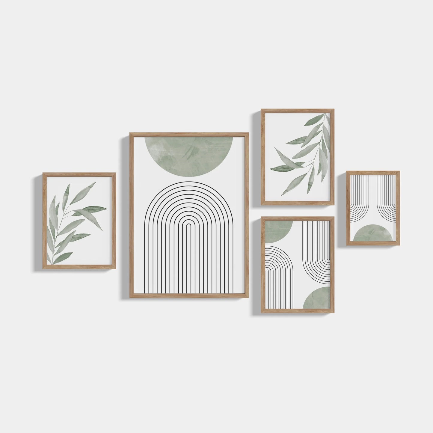 Set of 5 Boho Green posters