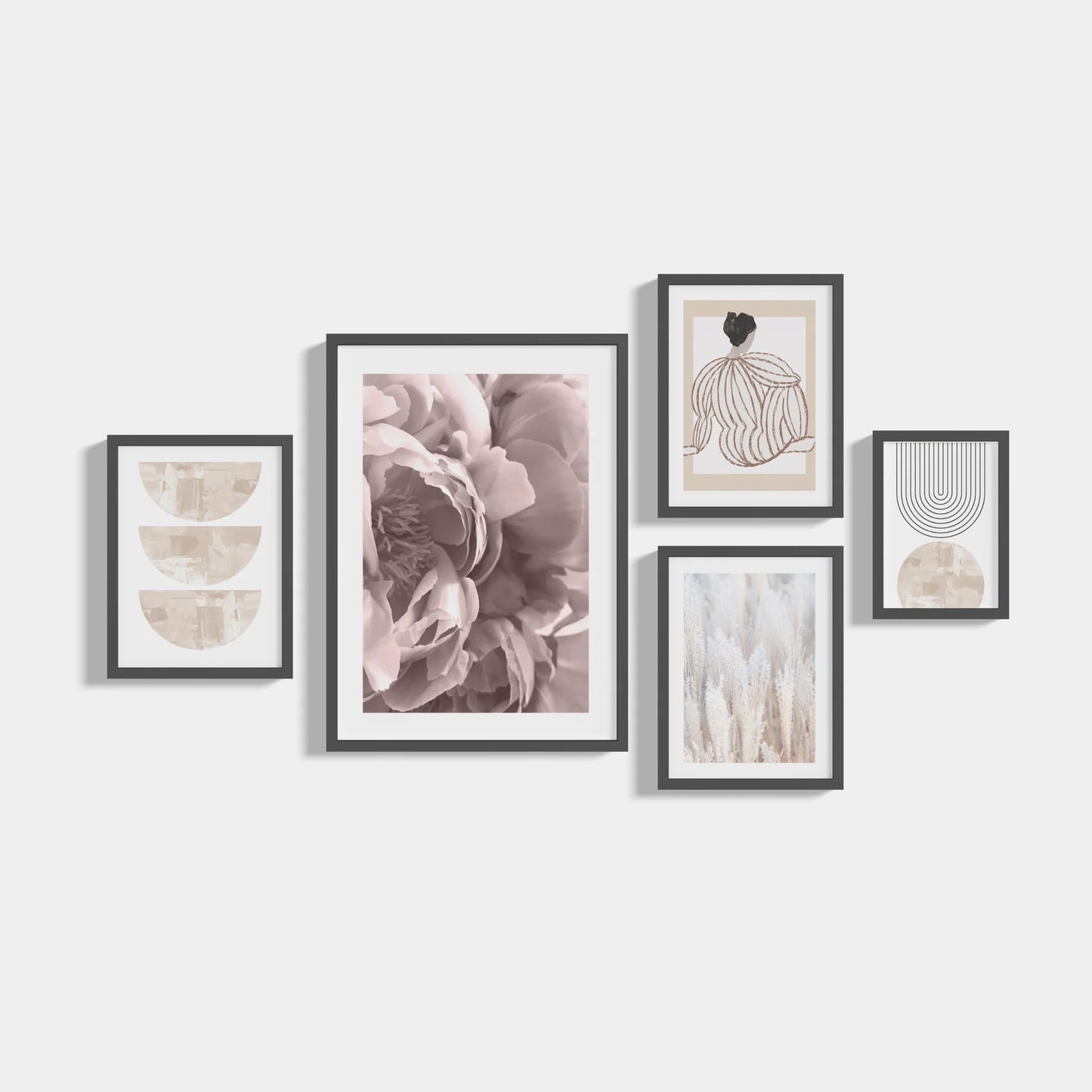 Set of 5 Peony posters