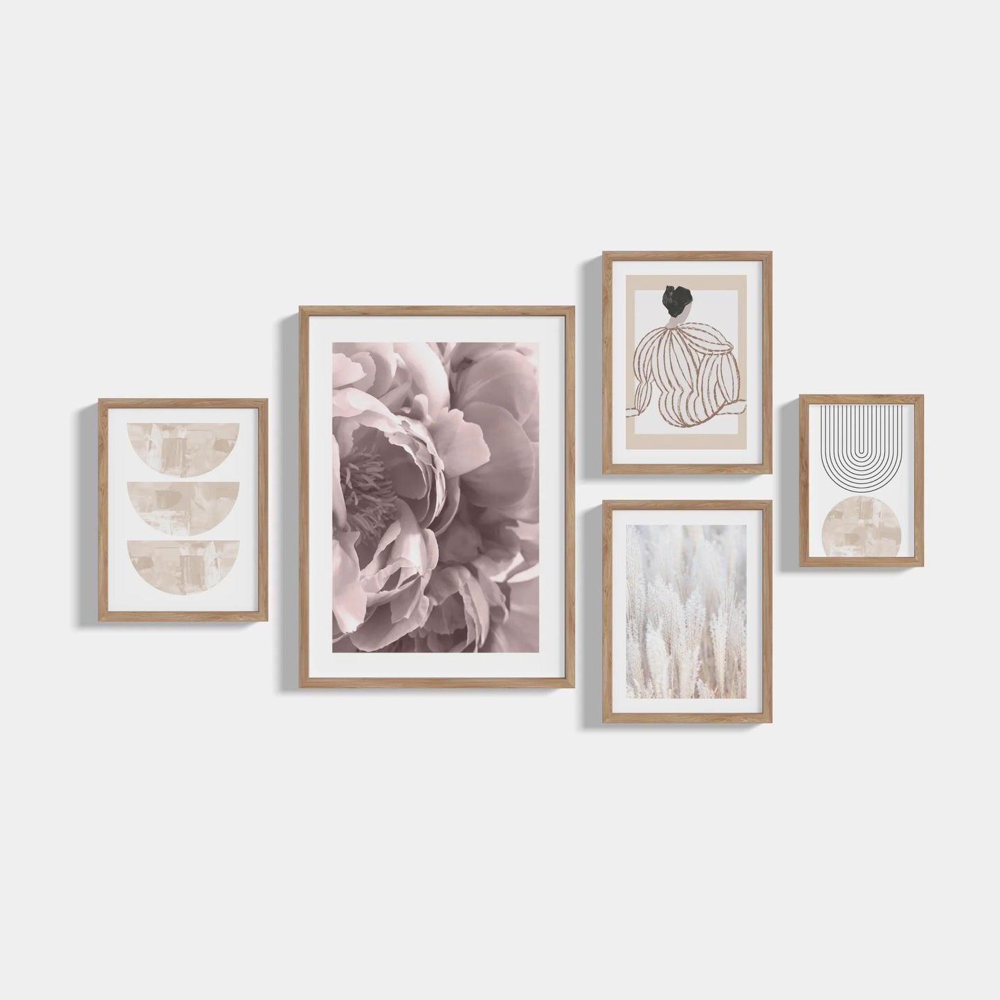 Set of 5 Peony posters