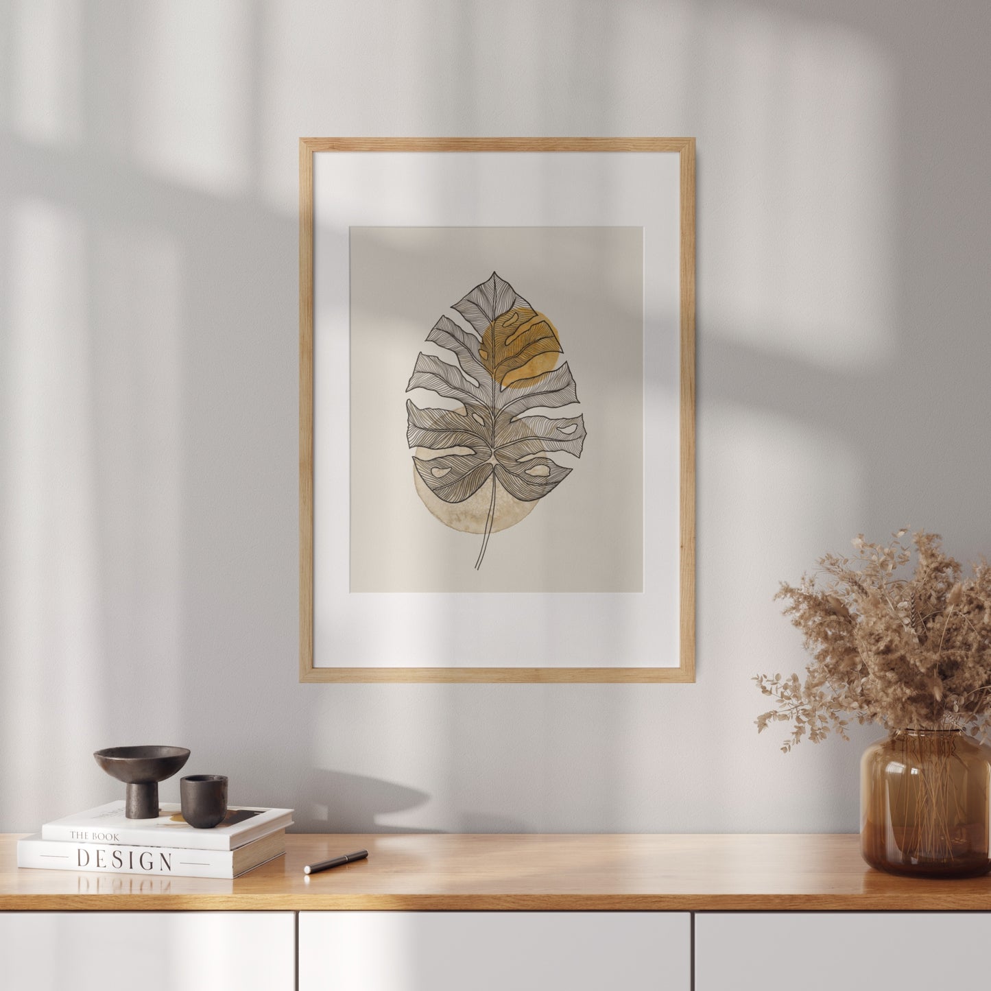 Monstera in Beige Poster