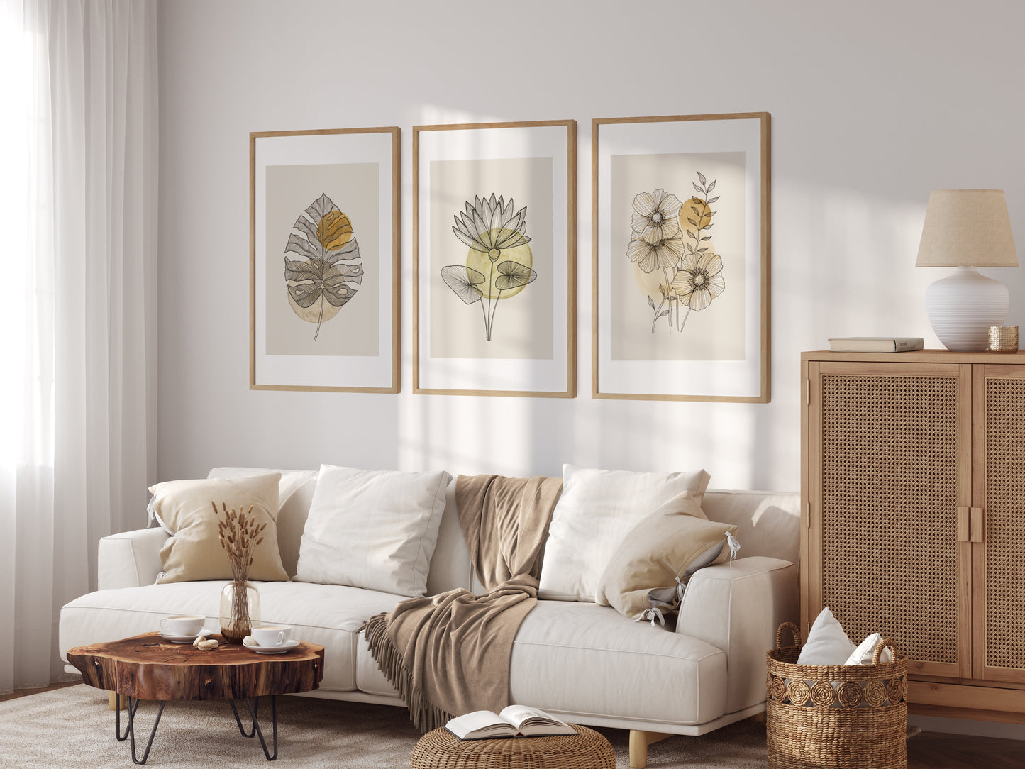 Water Lili in Beige Poster