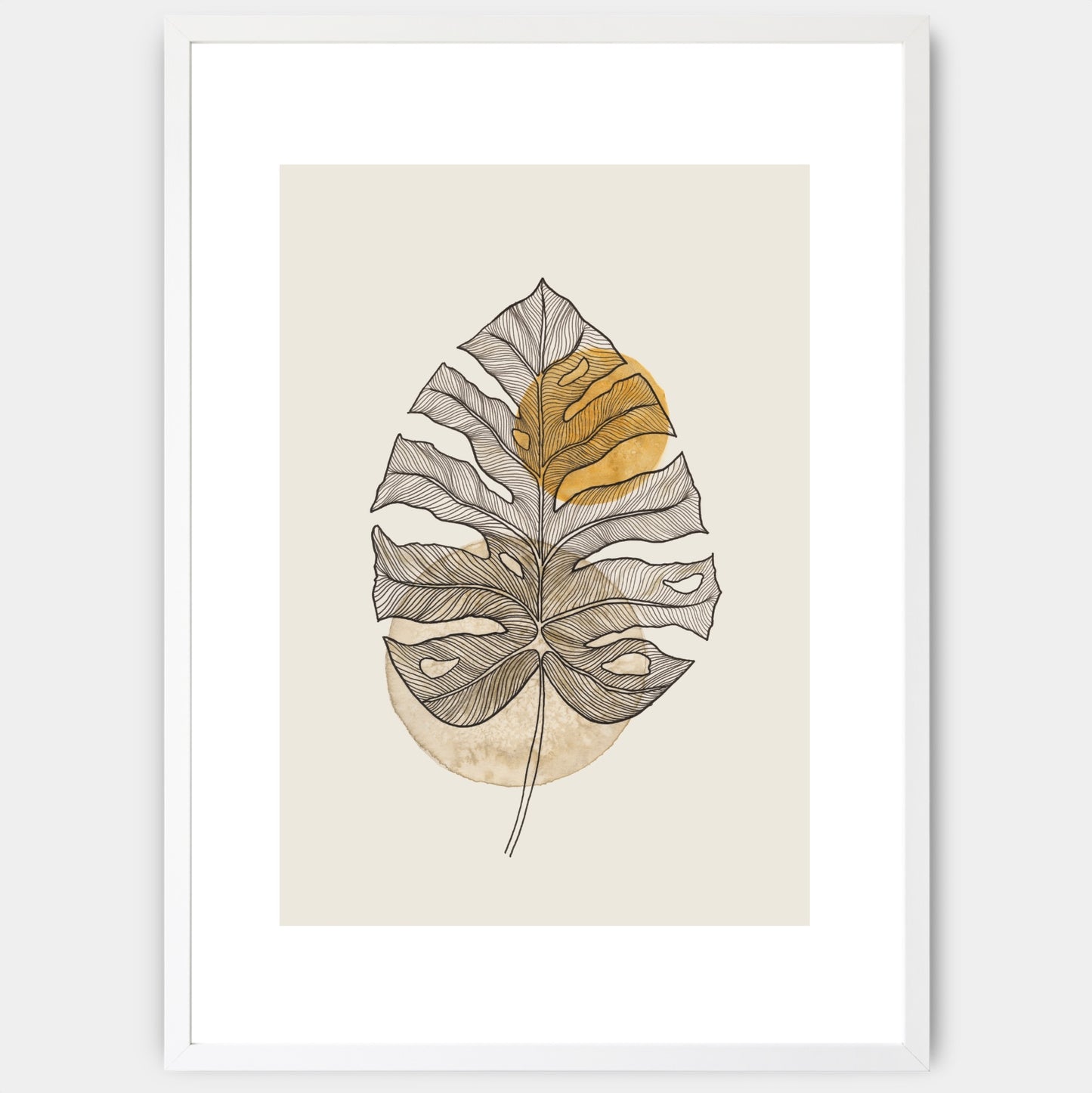 Monstera in Beige Poster