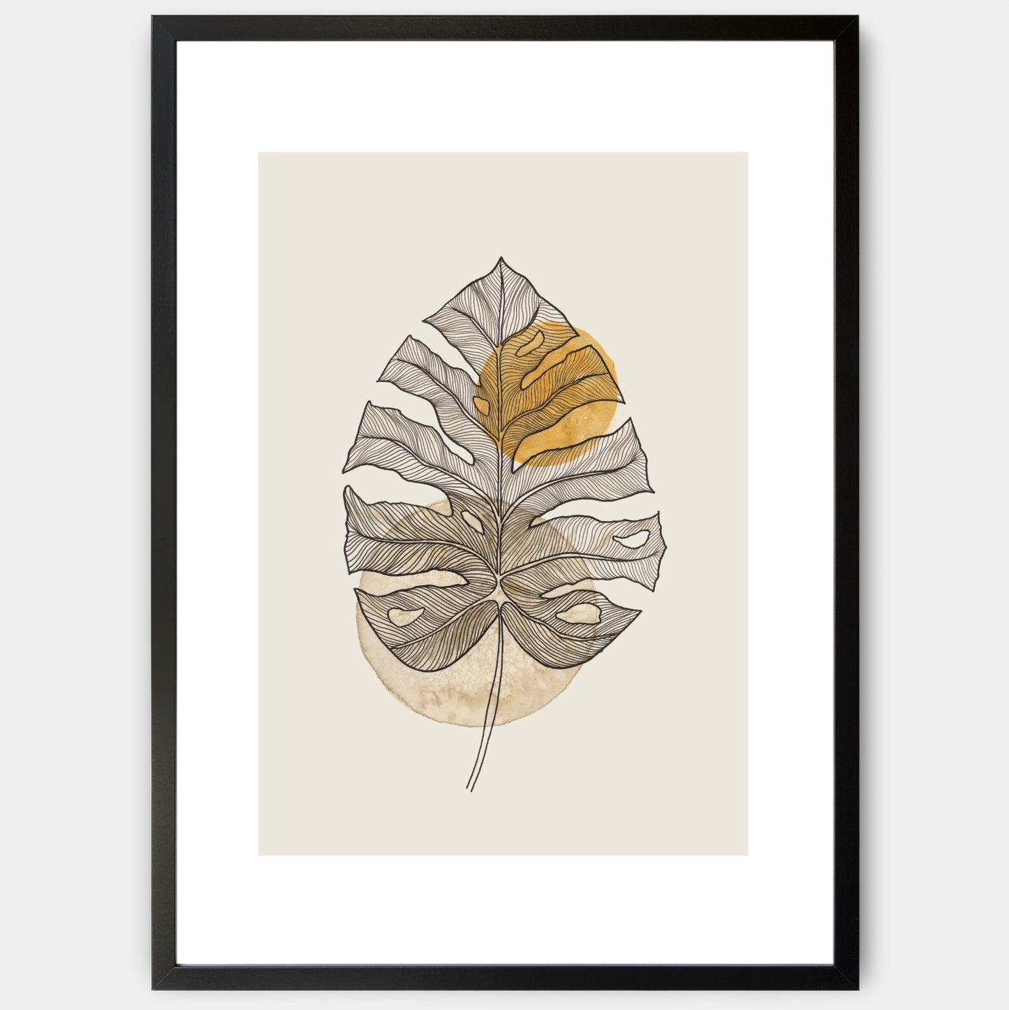 Monstera in Beige Poster