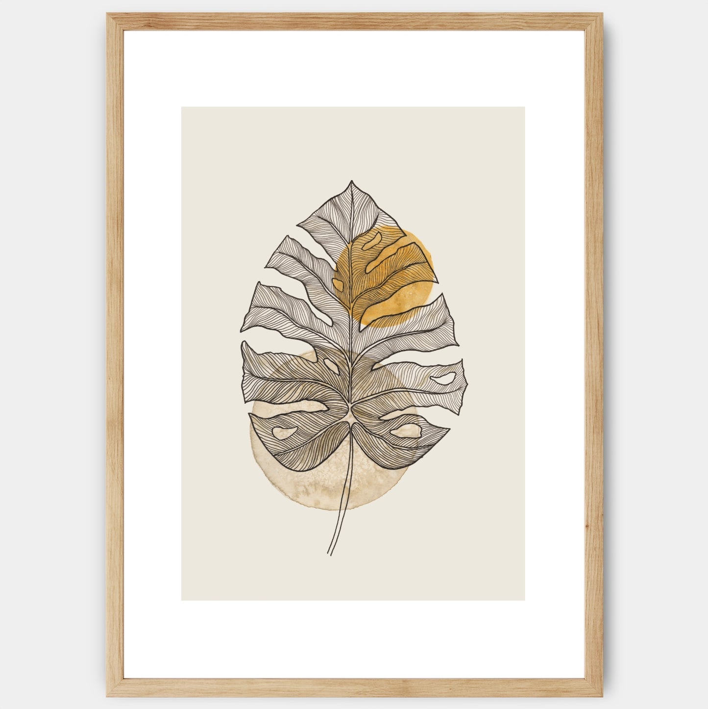 Monstera in Beige Poster