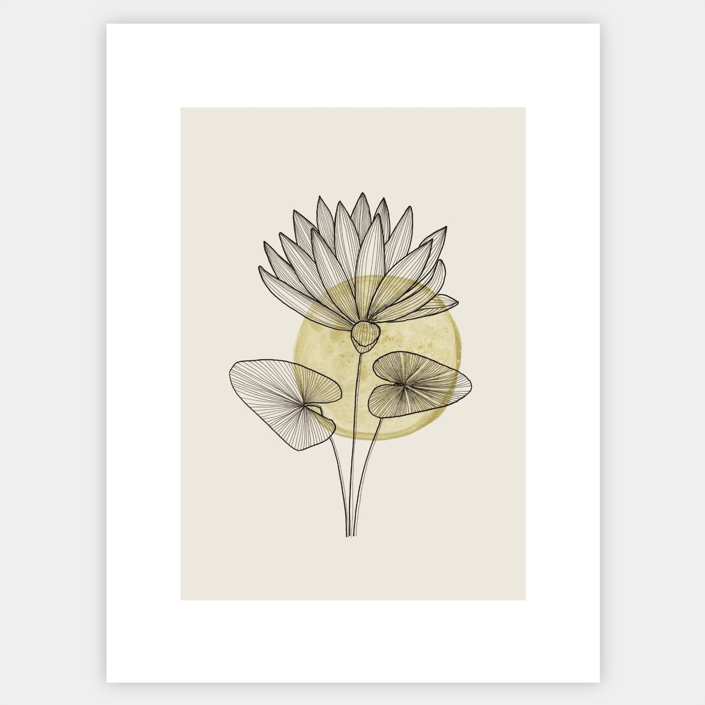 Water Lili in Beige Poster