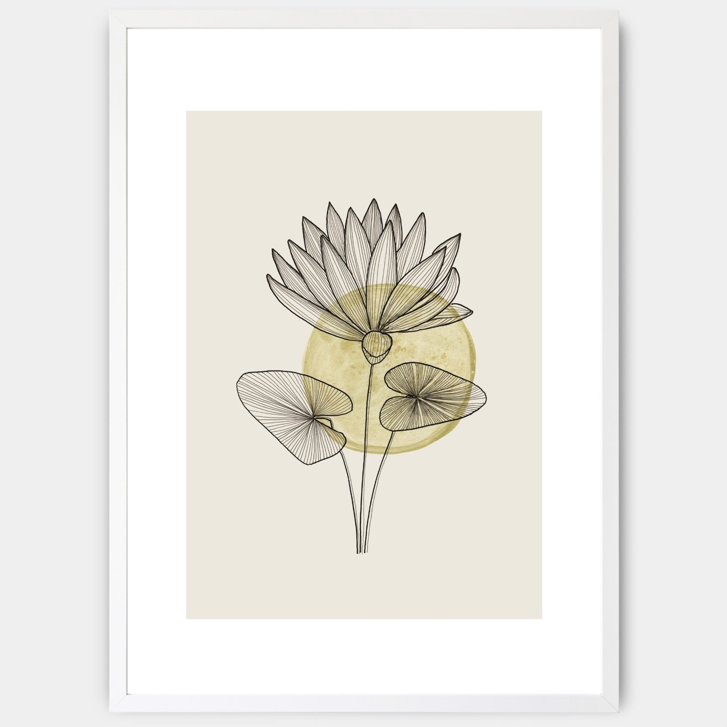 Water Lili in Beige Poster