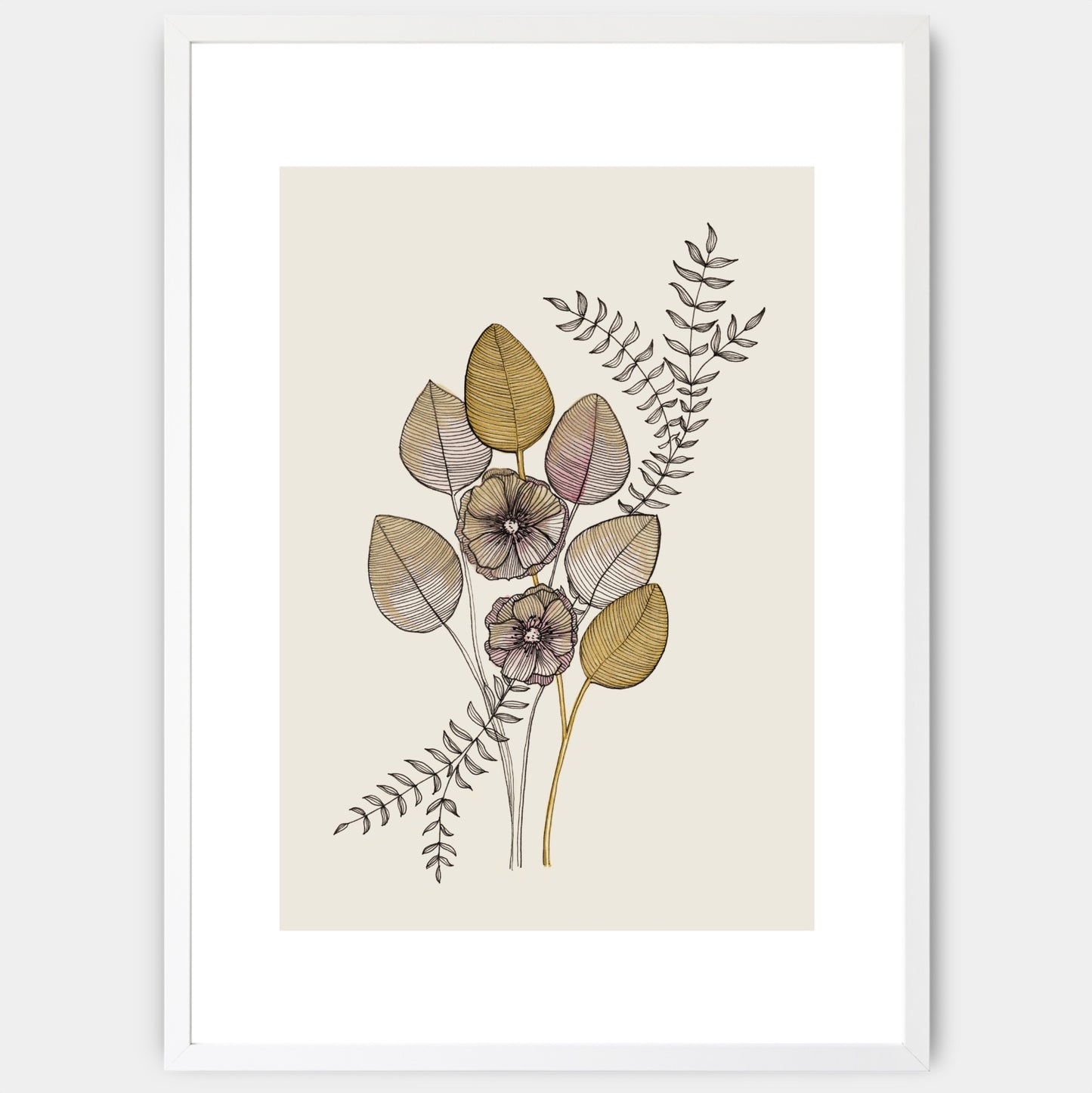 Pink Leaves Poster