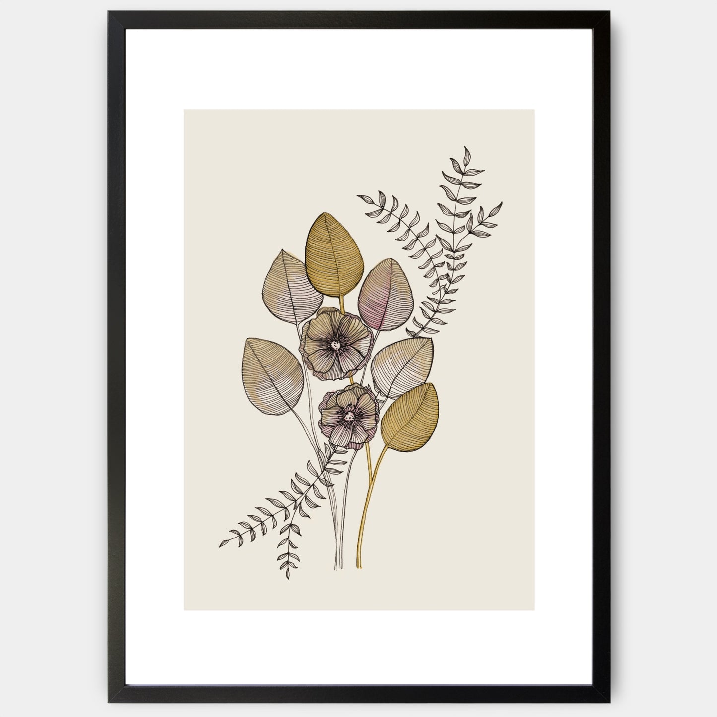Pink Leaves Poster