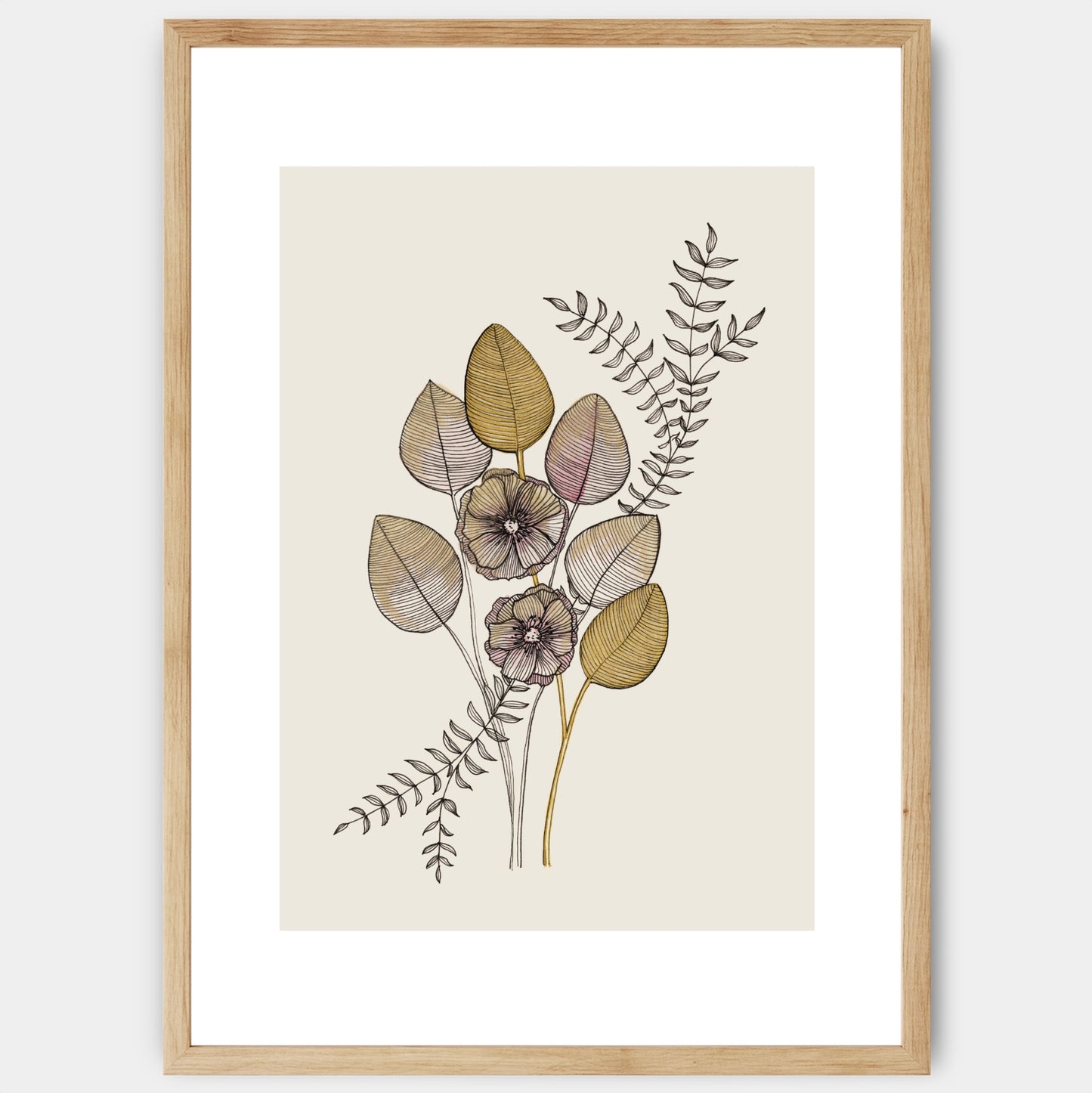 Pink Leaves Poster