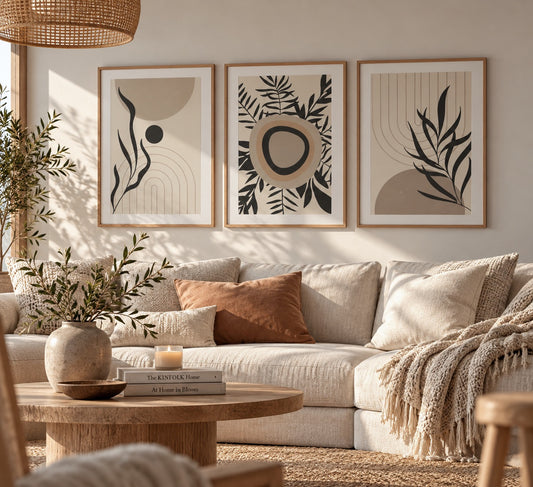 Set of 3 posters Minimal Beige I.