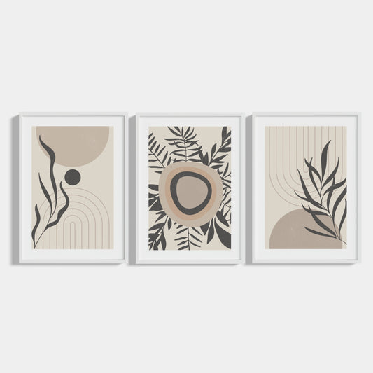 Set of 3 posters Minimal Beige I.