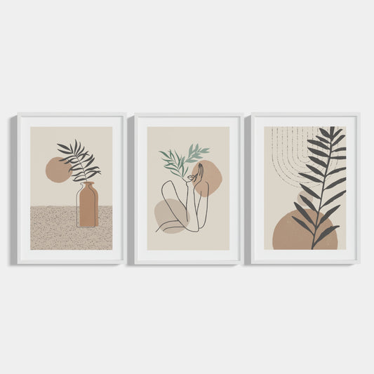 Set of 3 posters Minimal Beige II.