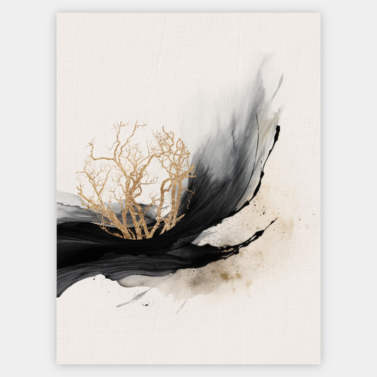 Abstract poster Golden touch