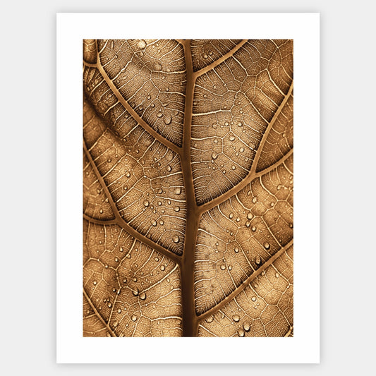 Poster with a photo of a brown leaf