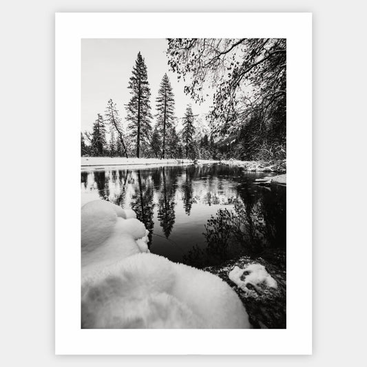 Poster with a photo of a winter pond