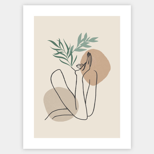 Boho poster with a woman's silhouette