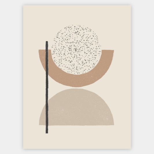 Boho poster with round geometric shapes and a circle
