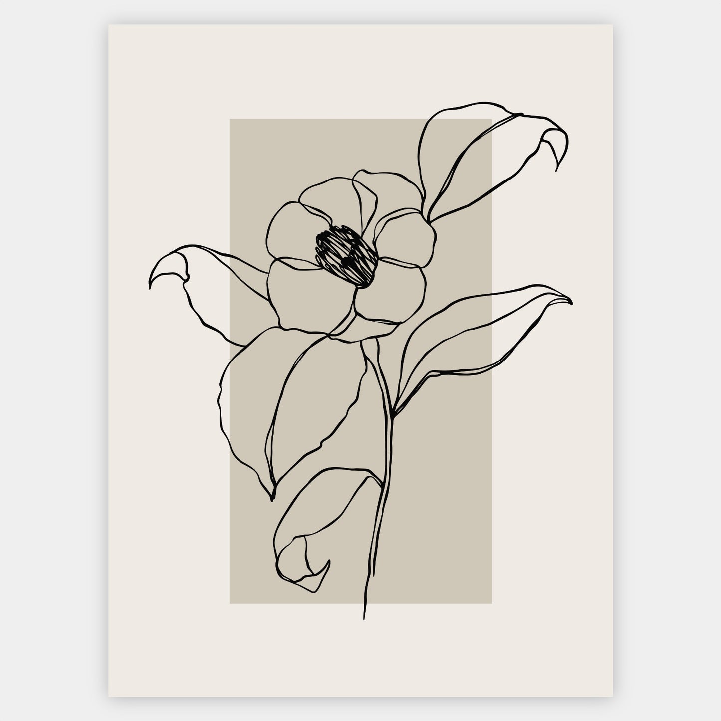 Boho Poster with a graphic of a flowering plant