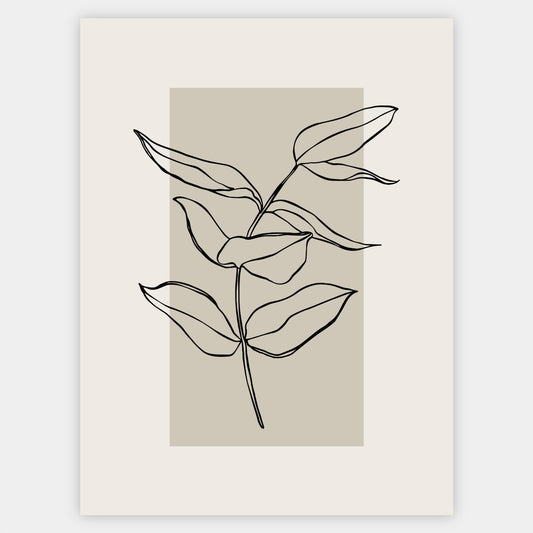 Boho Poster with Overlapping Leaf Graphics