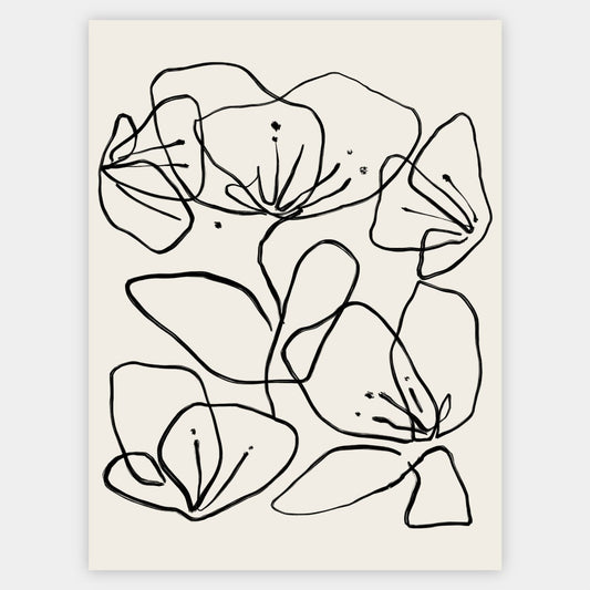 Boho Poster "Flower line" No. 1