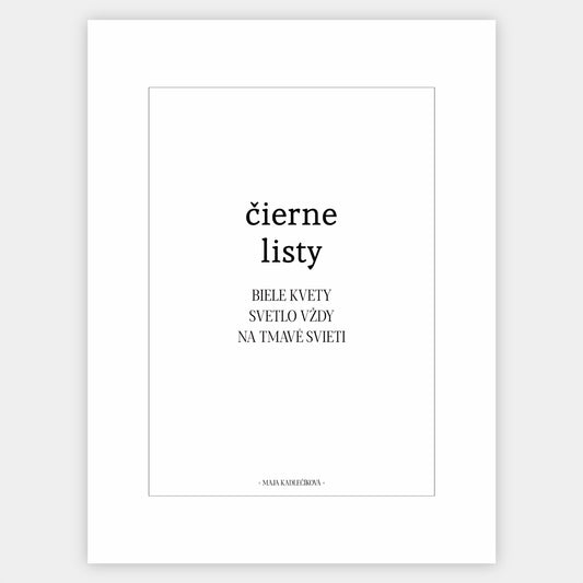 Poster Black Letters + Text