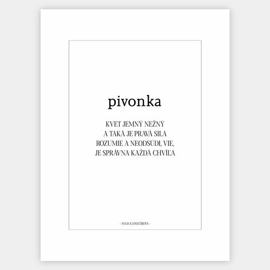 Peony poster + text