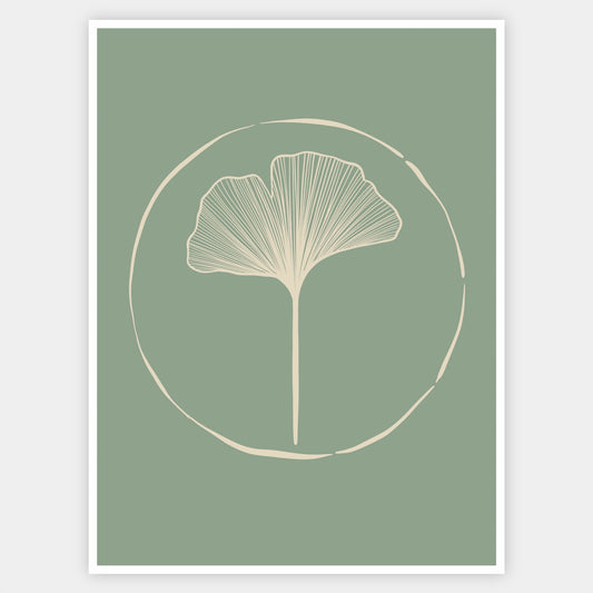 Ginkgo Leaves in Green Poster
