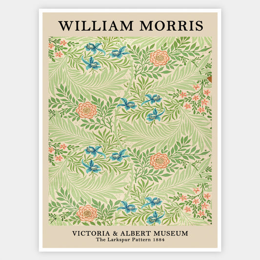 The Larkspur Pattern Poster | William Morris