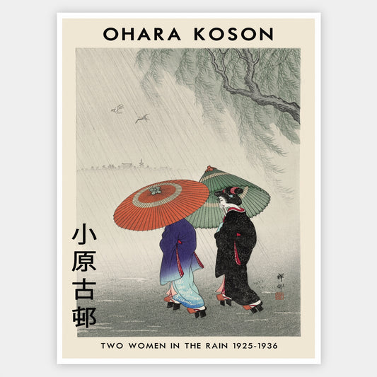 Poster Two Women In The Rain | Ohara Koson