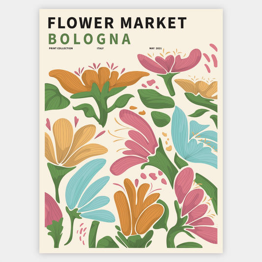 Flower Market Bologna II poster.