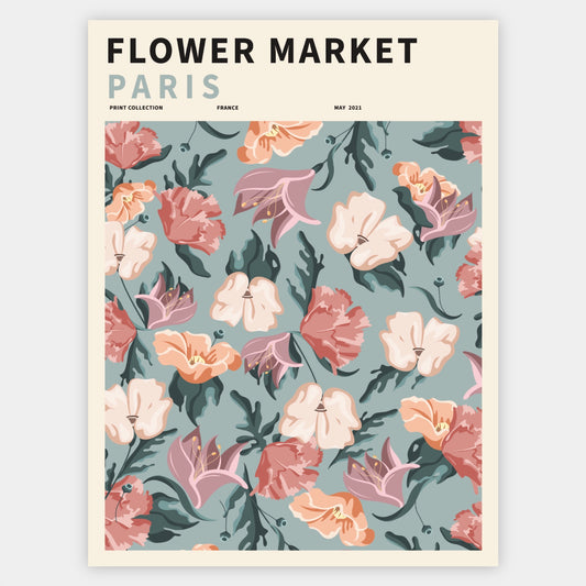 Flower Market Paris poster
