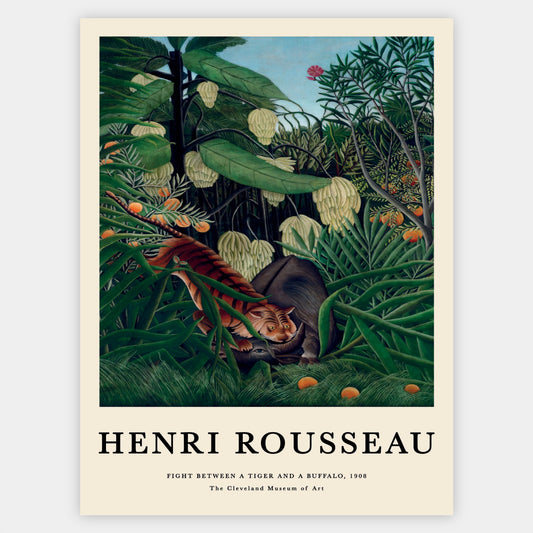 Poster Fight Between a Tiger and a Buffalo | Henri Rousseau