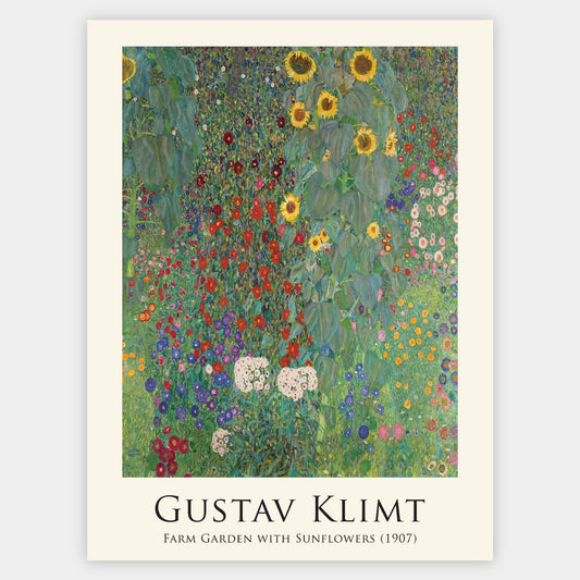 Farm Garden with Sunflowers Poster | Gustav Klimt