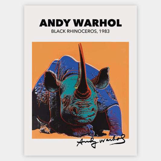 Black Rhinoceros Poster | Andy Warhol