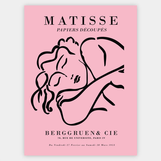 Sleeping Woman Sketch Pink Poster | Henri Matisse