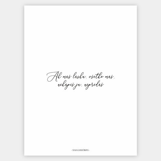 "If You Have Love" poster | Maja Kadlečíková