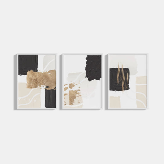 Set of 3 Gold Scraps posters