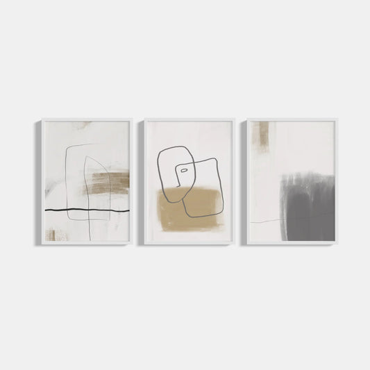 Set of 3 abstract posters Face
