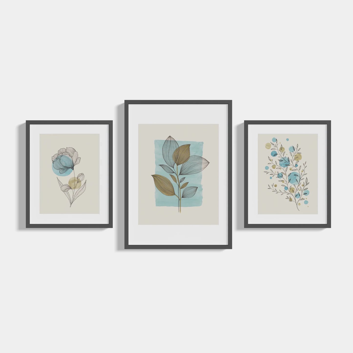 Sestava 3 plakátů Line art