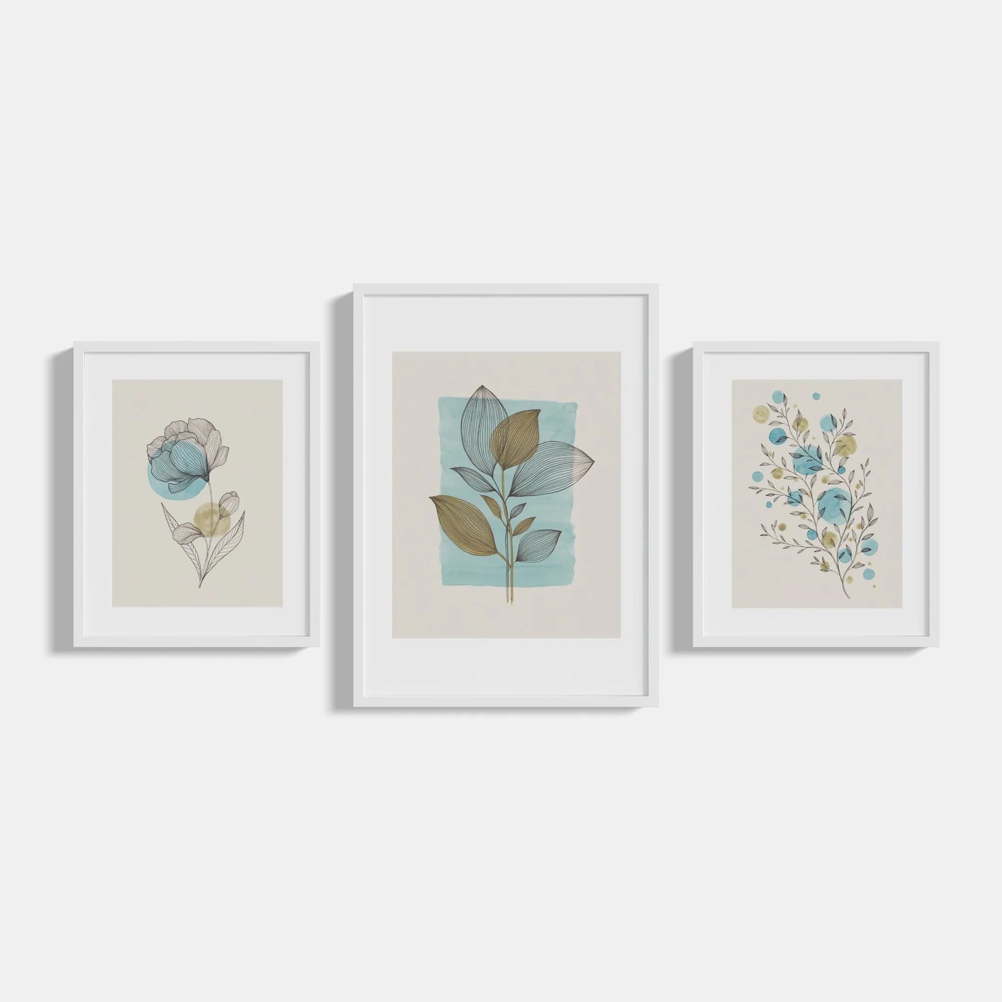 Sestava 3 plakátů Line art