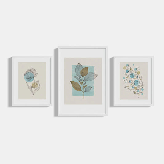 Sestava 3 plakátů Line art