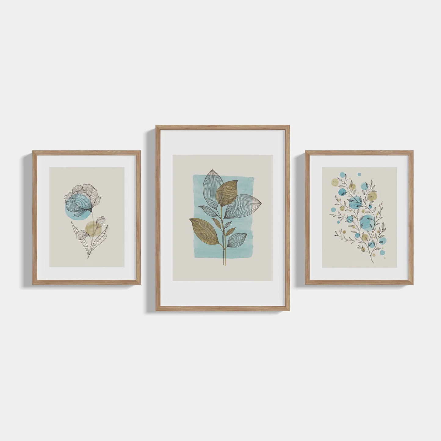 Sestava 3 plakátů Line art