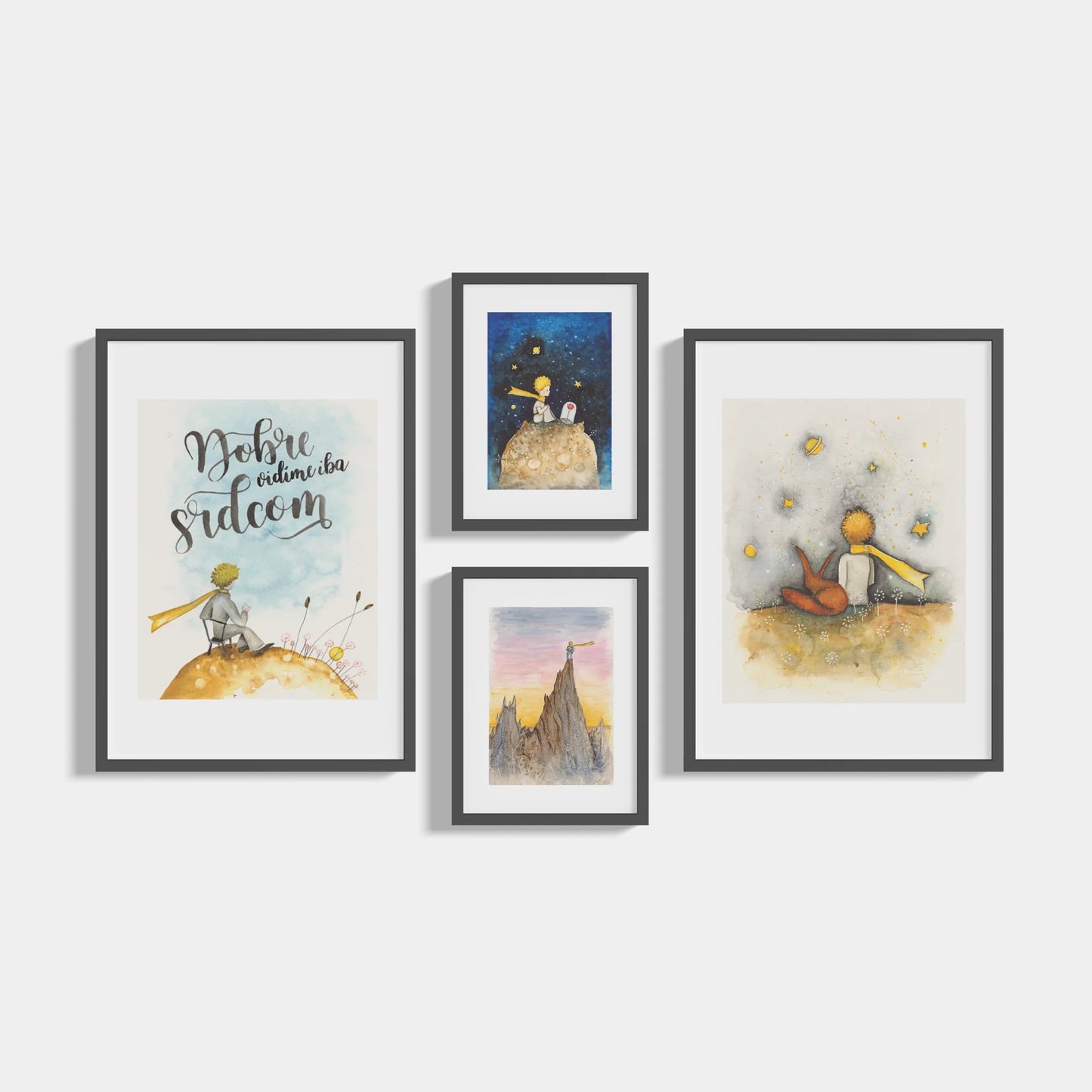 Set of 4 posters The Little Prince The Fox