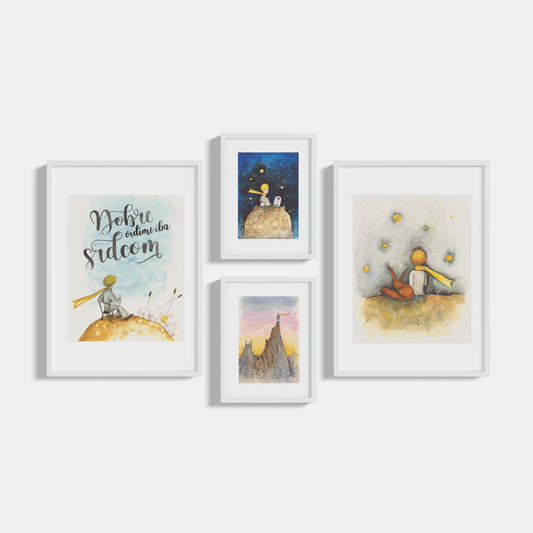 Set of 4 posters The Little Prince The Fox