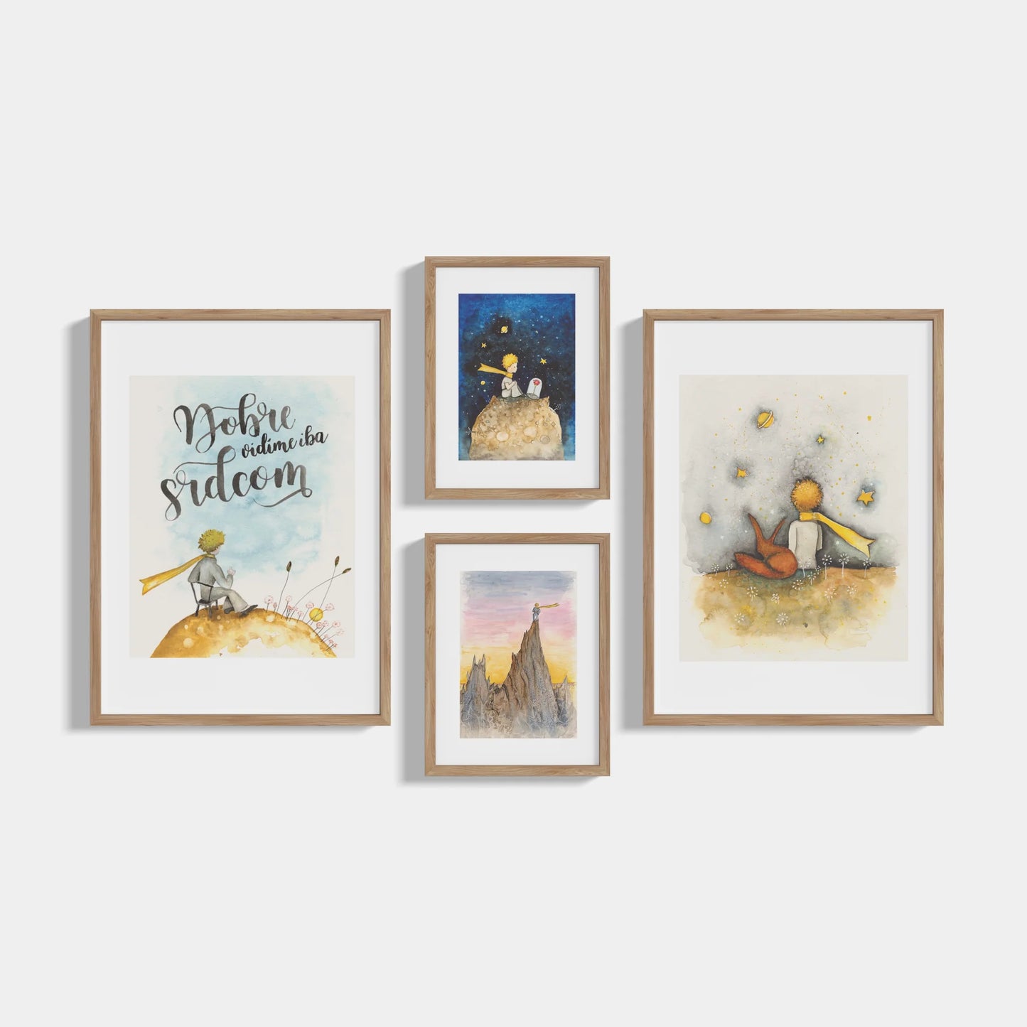 Set of 4 posters The Little Prince The Fox