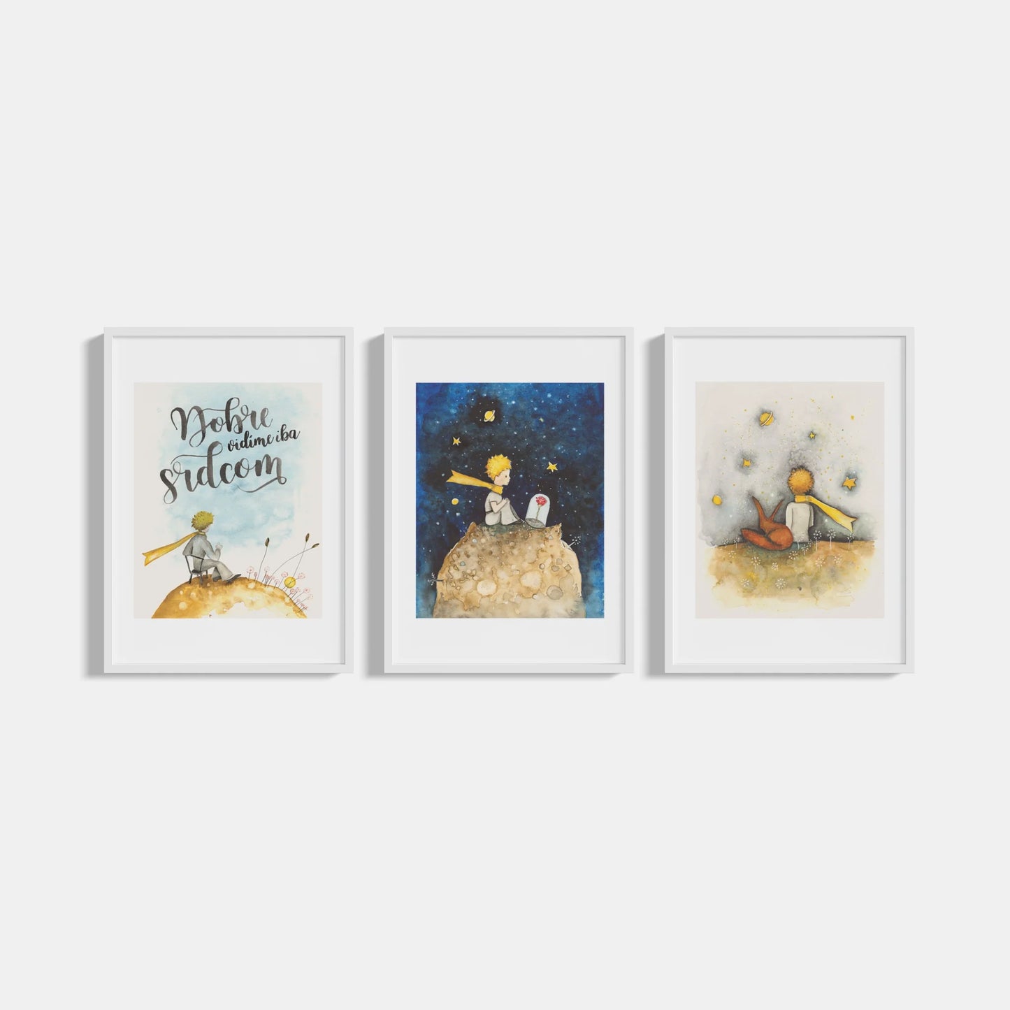 Set of 3 posters The Little Prince Rose