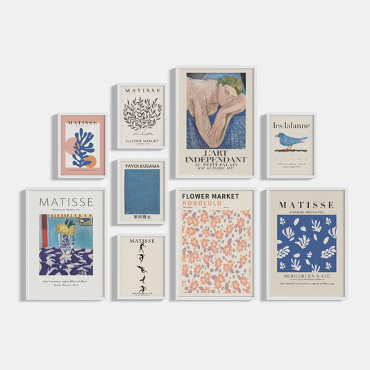 Set of 9 posters Blue