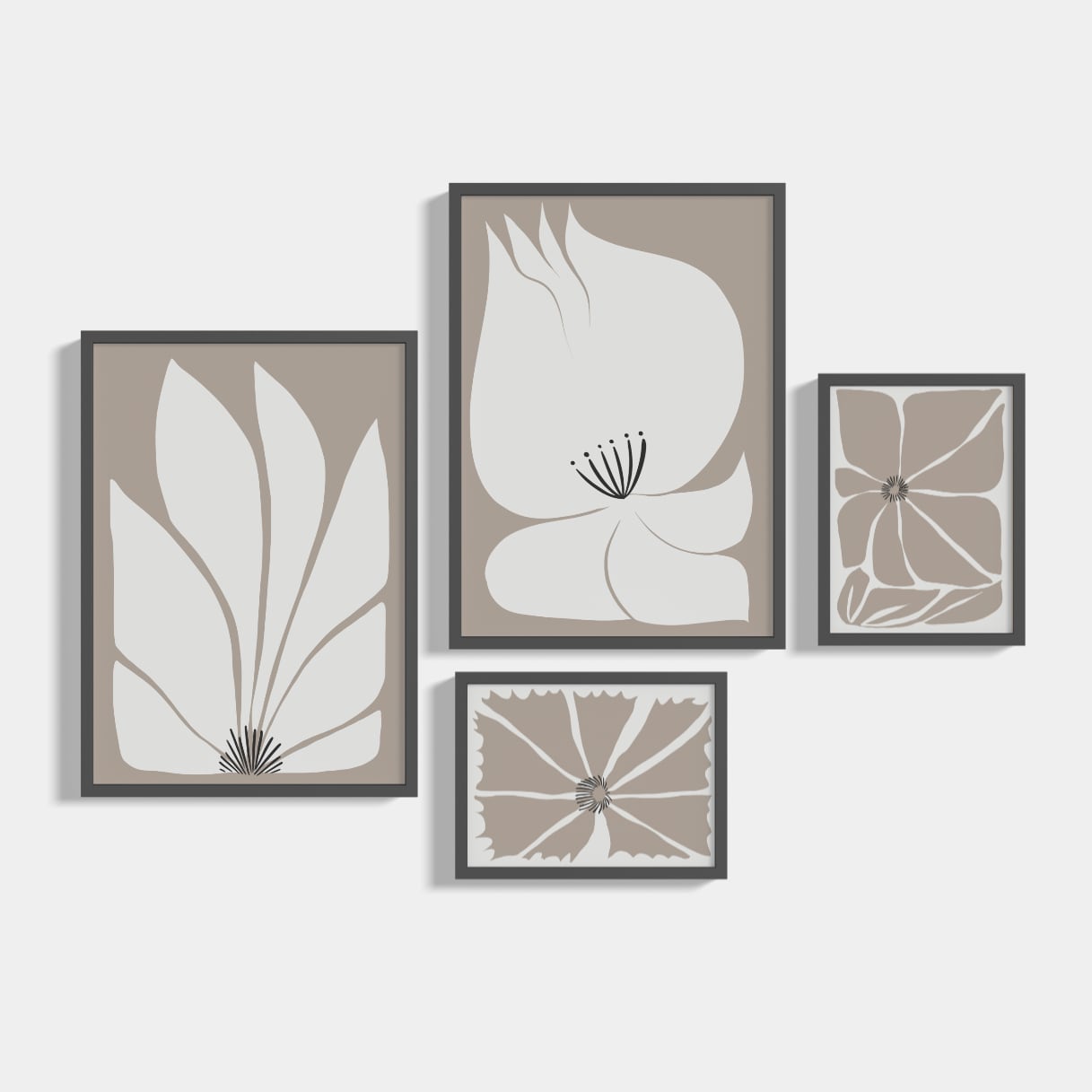 Set of 4 posters Flower head