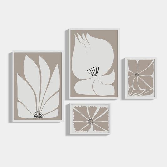 Set of 4 posters Flower head